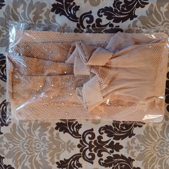 CHRLEISURE Women's Sparkle Rhinestone Fishnets Sexy Tights High Waist OS - Picture 10 of 12